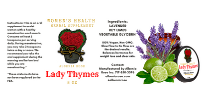 Lady Thymes Oral Supplement for Menstruation Relief. Celebrating Women’s Health.