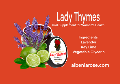 Lady Thymes Oral Supplement for Menstruation Relief. Celebrating Women’s Health.