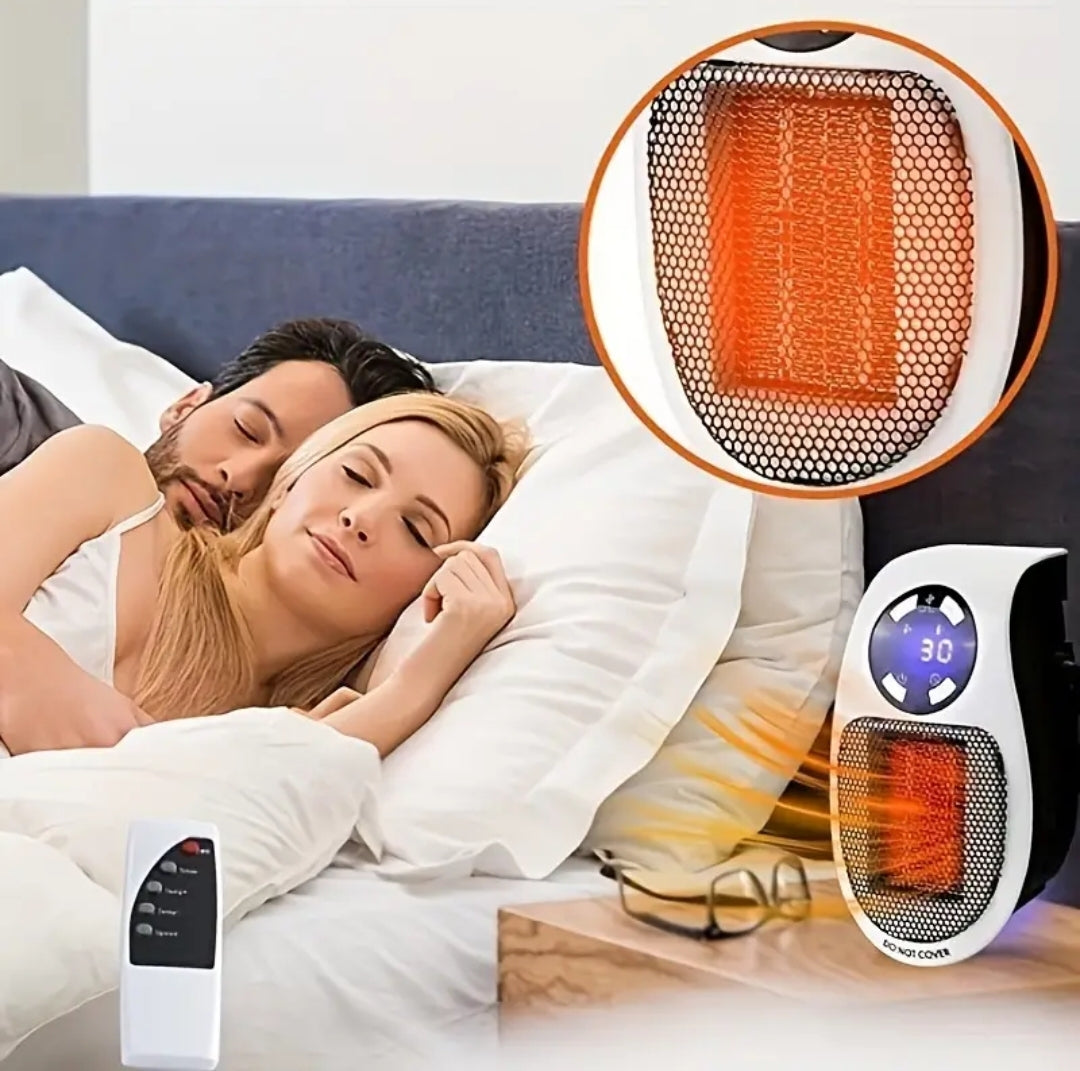 Quiet Heater, Electric Portable and Compact Wall Space Heater - Energy Efficient - Child/Family/Pet/Environmentally Friendly - 500W/800W