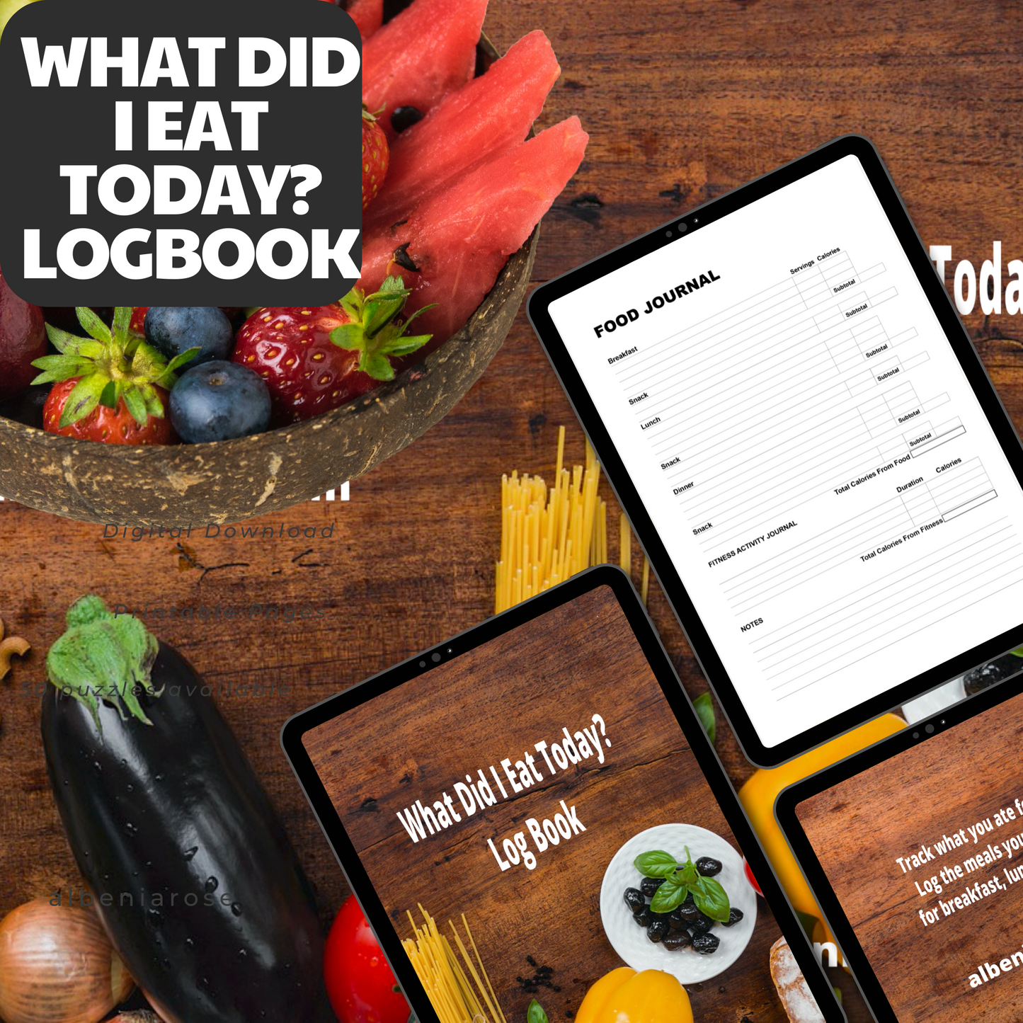 Weight Loss Journey, Weight Loss Goals Tracker, What Did I Eat Today? Logbook