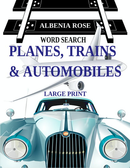 Aviation Word Search, Easy Word Search, Planes, Trains and Automobiles Word Search