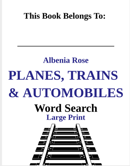 Aviation Word Search, Easy Word Search, Planes, Trains and Automobiles Word Search