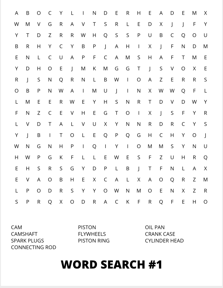 Aviation Word Search, Easy Word Search, Planes, Trains and Automobiles Word Search